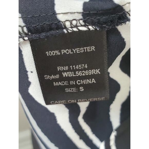 Pleione Womens Black White Zebra Print Polyester V-Neck Top Blouse Size Small - Picture 11 of 14